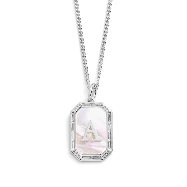 Mother Of Pearl Initial Necklace